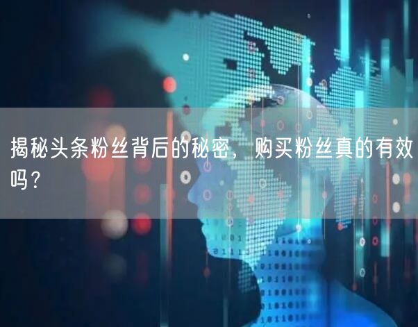 揭秘头条粉丝背后的秘密,购买粉丝真的有效吗?