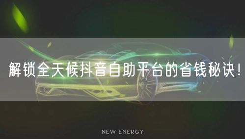 解锁全天候抖音自助平台的省钱秘诀！