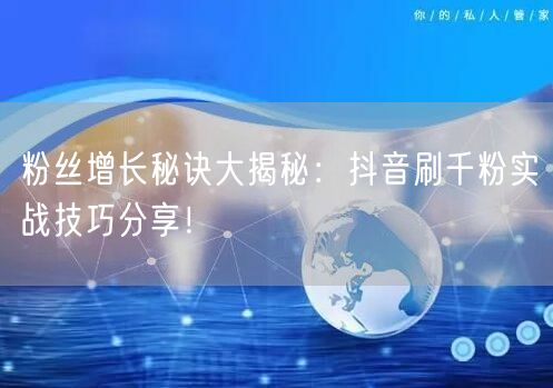 粉丝增长秘诀大揭秘:抖音刷千粉实战技巧分享!