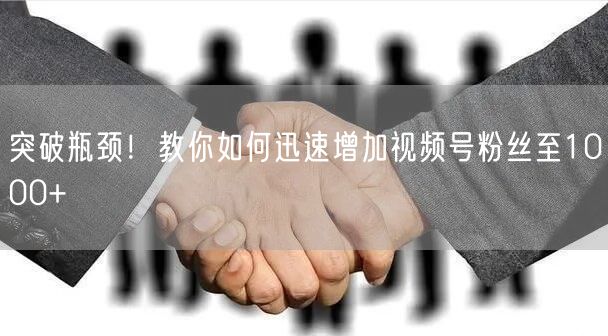 突破瓶颈！教你如何迅速增加视频号粉丝至1000+